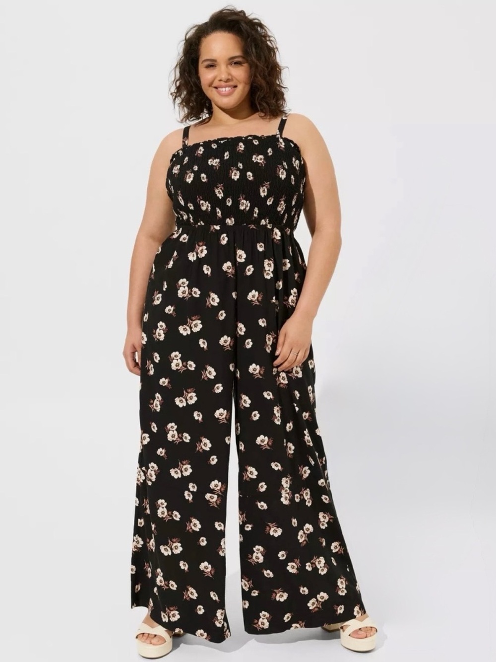 Torrid A-line Maxi Jumpsuit Celia Floral Deep Black Plus Size 3X